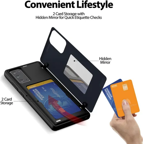 Vista 3 de GOOSPERY Funda tipo cartera con puerta magnética compatible con Galaxy Note 20, con tarjetero, cierre automático por imanes, funda protectora