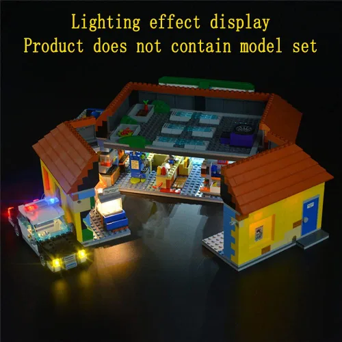 Vista 7 de GEAMENT Kit de luz LED compatible con Lego The Kwik-E-Mart - Juego de iluminación para los Simpsons 71016 modelo de construcción