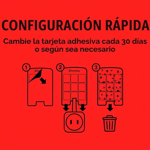 Vista 4 de Dynatrap Recambios de tarjetas de pegamento para interiores Dynatrap Fly Trap modelos DT3007 y DT3007W - 6 tarjetas de pegamento - 23007 - Control