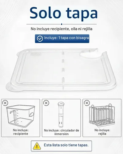 Vista 3 de EVERIE Tapa plegable con bisagras compatible con Anova Nano 750w, 800w, 900w, AN500-US00 1000w y compatible con contenedor Rubbermaid de 12, 18, 22