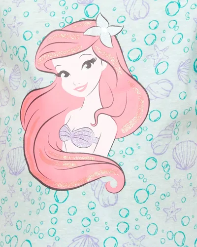 Vista 6 de Disney One Size Princess Ariel Tshirt 2 Pack Gift Set-Short Sleeve Girls Dresses