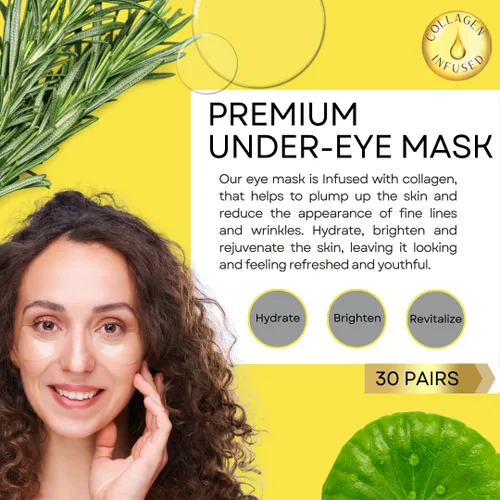 Vista 7 de Parches de colágeno para debajo de los ojos, tratamiento antienvejecimiento, círculos oscuros e hinchados para los ojos, hidrata y reafirma la piel