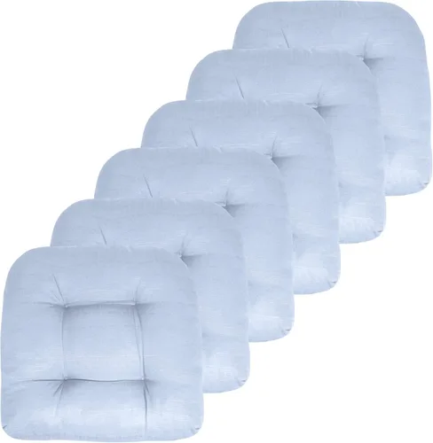 Vista 77 de Sweet Home Collection - Cojines para silla de patio y exterior, almohadillas prémium con relleno grueso y cómodo de fibra, mechones, 19 x 19 Negro
