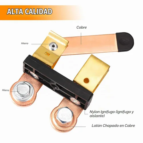 Vista 3 de CZC AUTO Interruptor de desconexión de batería de poste lateral, latón