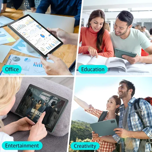 Vista 7 de AISLPC Tablet Android 14 de 10.1 Pulgadas, 8GB RAM 128GB ROM 512GB Expand WiFi Tablets PC, Pantalla HD de 1280 * 800, Cámara Dual 5+13MP, Bluetooth