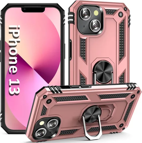 Vista 18 de ADDIT Funda para iPhone 13 Mini iPhone 13 Mini, con soporte de anillo, soporte magnético para automóvil, grado militar, resistente, para iPhone 13