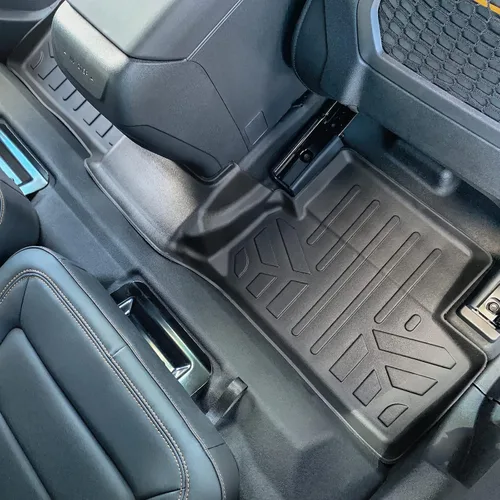 Vista 4 de SMARTLINER Juego de tapetes de piso de 2 filas para todo tipo de clima, compatible con Ford Bronco 2021-2024