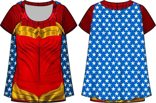 Vista 2 de Bioworld Wonder Woman Costume with Cape Juniors T-Shirt