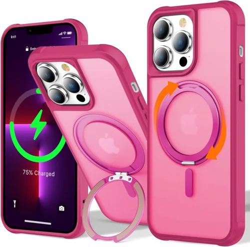 Vista 87 de UMIONE - Funda con diseño de anillo magnético giratorio de 360° para iPhone 11, soporte de bucle invisible integrado, compatible con Magsafe, funda