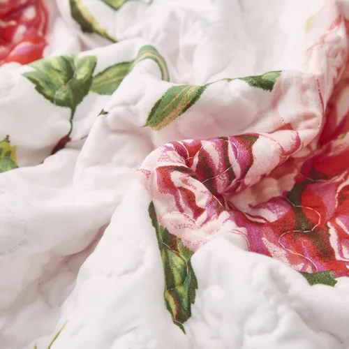 Vista 7 de DaDa Bedding - Juego de 4 manteles individuales para mesa de comedor, diseño de rosas románticas, de algodón, acolchado, para jardín, casa de campo