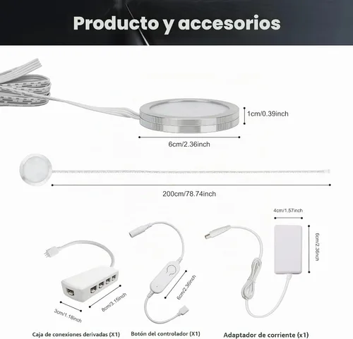 Vista 12 de Cefrank - Luces LED inteligentes de disco, paquete de 6, iluminación WiFi