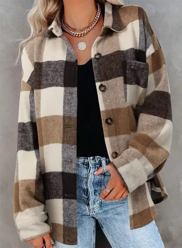 Vista 139 de ZOLUCKY Chaqueta de manga larga con botones para mujer, talla grande, blusas
