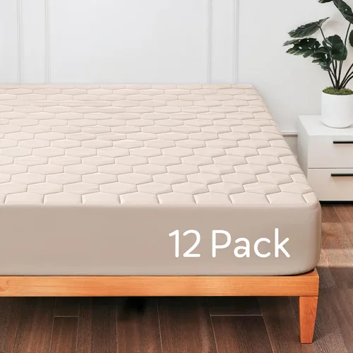 Vista 17 de Hearth & Harbor Funda acolchada para colchón tamaño Queen, 100% impermeable, funda de colchón ajustable con bolsillo profundo de 8 a 21 pulgadas