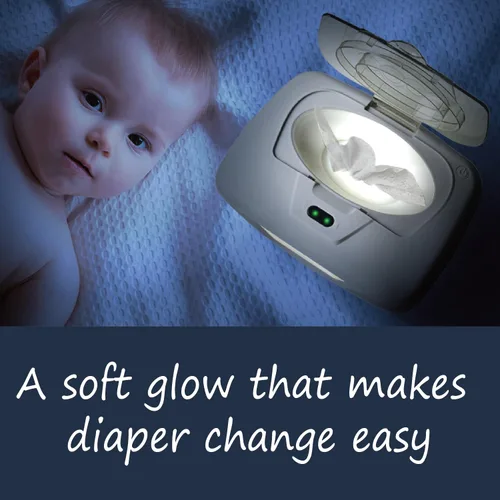 Vista 4 de GOGO Pure Calentador de toallitas húmedas para bebés y dispensador de toallitas húmedas, características avanzadas - 4 luces LED brillantes