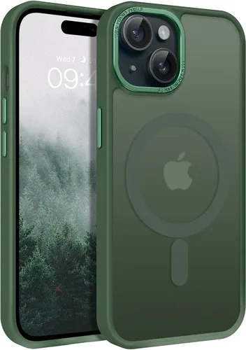 Vista 29 de BENTOBEN Compatible con iPhone 15 Plus, Funda de teléfono magnética translúcida mate delgada a prueba de golpes [Compatible con MagSafe] Funda