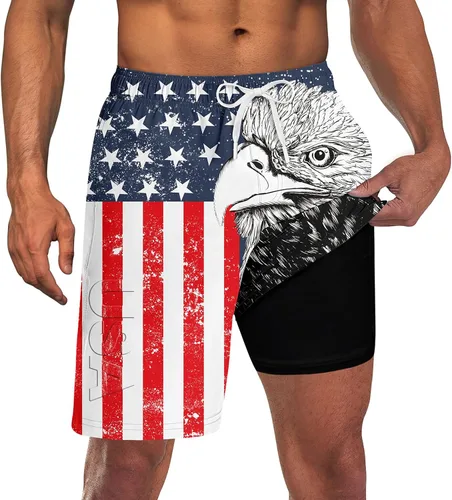 Vista 60 de UNICOMIDEA Bañador para hombre con forro de compresión de 9 pulgadas de largo