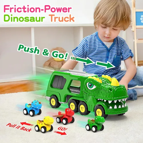 Vista 2 de ENJSD Juguetes para niños de 1, 2, 3, 4 años, juguetes 5 en 1 para edades de 2 a 4 años con 4 juguetes de dinosaurio para niños de 3 a 5 años