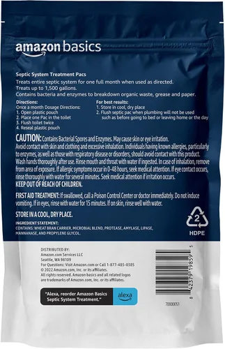 Vista 2 de Amazon Basics Cápsulas de tanque séptico, tratamiento de tanque séptico, sin perfume, 0.63 onzas (paquete de 3), suministro de 3 meses