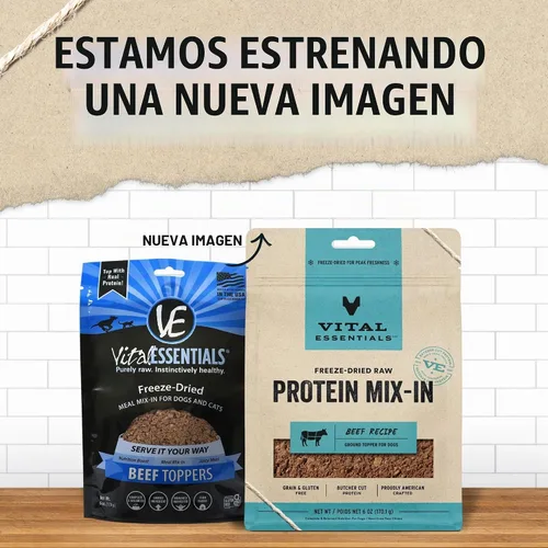 Vista 3 de Vital Essentials Decoración liofilizada para comida para perros, carne