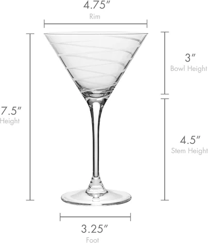 Vista 3 de Mikasa - Juego de 4 copas de martini de 10 onzas, de la colección Cheers