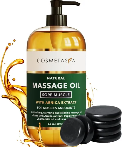 Vista 10 de Cosmetasa Aceite de masaje de lavanda para terapia de masaje con piedras calientes, aceite de terapia de la piel natural, libre de crueldad animal