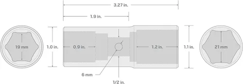 Vista 7 de TEKTON 1/2 pulgada Drive 0.748 x 0.827 in Deep Thin Wall Impact Flip Socket SIF21921