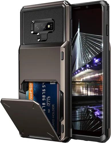 Vista 12 de Vofolen Funda tipo cartera para Galaxy Note 8 con soporte para tarjeta de crédito, bolsillo de 4 ranuras, puerta abatible, antiarañazos, de doble