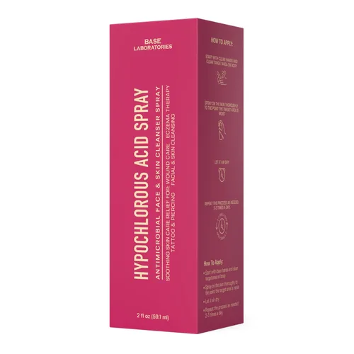 Vista 7 de BASE LABORATORIES Spray de Ácido Hipocloroso para Cara y Piel - Tamaño de Viaje - Spray Tónico Facial y Limpiador - Solución de Reparación