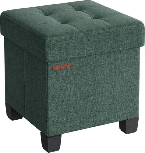 Vista 12 de SONGMICS Otomano de almacenamiento de 15 pulgadas, banco de dormitorio con almacenamiento, taburete con patas, soporta hasta 660 libras, gris oscuro