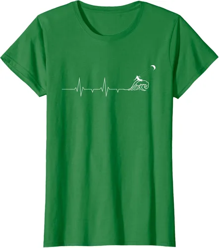 Vista 25 de Heartbeat EKG Pulse Kitesurf Kitesurf - Camiseta de kitesurf, Negro, S
