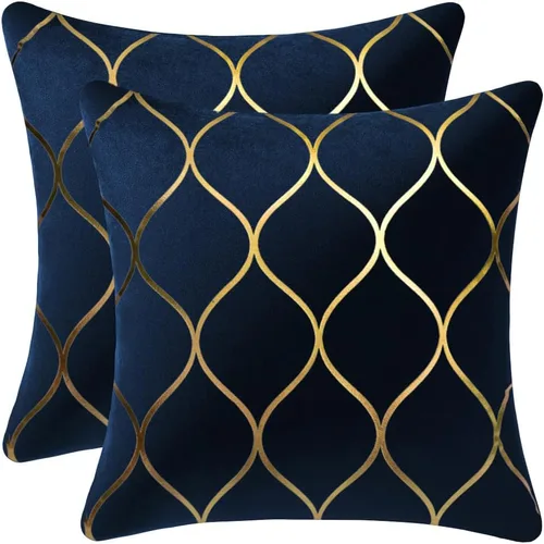 Vista 21 de DEZENE Fundas de almohada decorativas de terciopelo dorado de 22 x 22 pulgadas: paquete de 2 fundas de almohada cuadradas decorativas para Negro