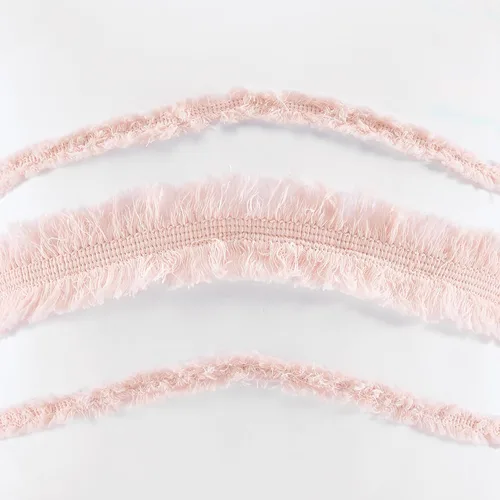 Vista 5 de Juego de ropa de cama de 2 piezas con borlas copetudas de macramé blanco y rosa bohemio, bohemio, elegante, tamaño individual/individual XL, funda