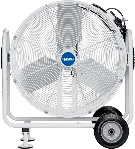 Vista 2 de Global Industrial Ventilador de ventilador de tambor inclinable móvil de 24 pulgadas de diámetro
