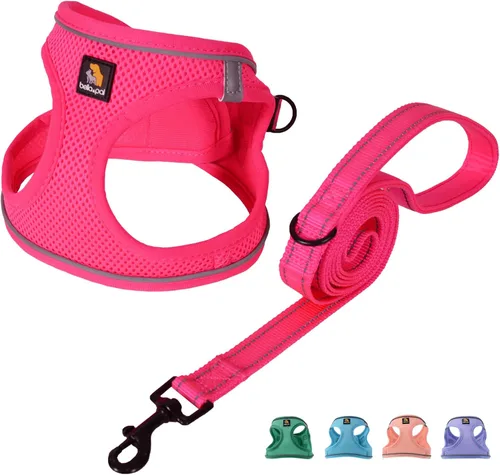 Vista 13 de BELLA & PAL Arnés de chaleco con entrada por pasos para perros pequeños y medianos, arnés para perros pequeños sin tirones con juego de correa