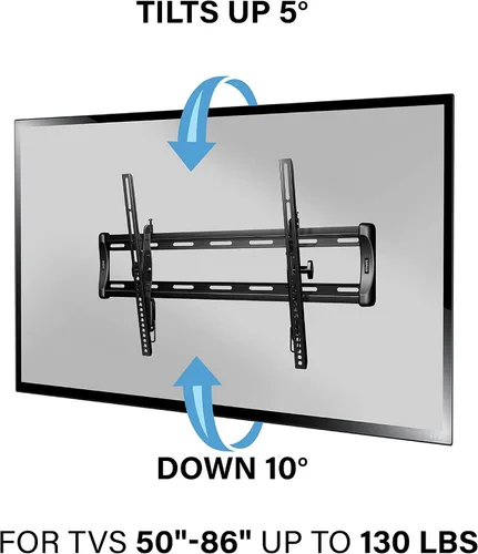 Vista 6 de Soporte de pared universal inclinado para TV de 50 a 86 pulgadas hecho para Amazon y compatible con televisores Amazon Fire