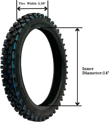 Vista 4 de QINGBY 80/100-12 3.00-12 Neumático Trasero 2.50-14 60/100-14 Neumático Delantero y Tubo Interior para SSR CRF70 CRF110 KLX110 TTR90 TTR110 PW80