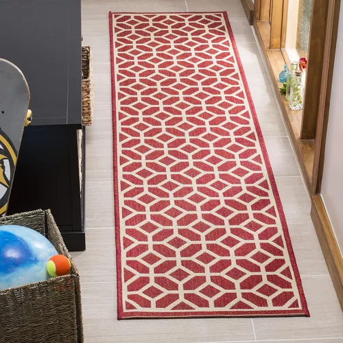 Vista 9 de SAFAVIEH Linden Collection - Alfombra lavable para exteriores, alfombra de pasillo de 2.2 x 8 pies, gris claro y carbón, no desprende pelusa y fácil