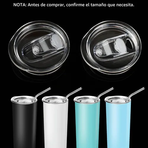 Vista 6 de Tapas de repuesto para vaso delgado de 20 onzas, a prueba de derrames, resistentes a salpicaduras, para boca de taza de 2.76 pulgadas, compatibles