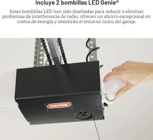 Vista 7 de Genie Chain Glide Connect Essentials - Abridor inteligente de puerta de garaje, abridor de cadena fiable con iluminación LED, compatible con Alexa