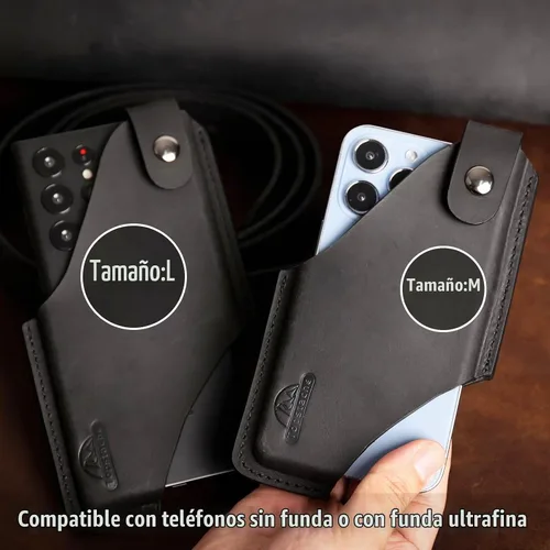 Vista 6 de Topstache Funda de cuero para teléfono celular para iPhone 17/17 Pro/16/16 Pro - Funda para teléfono celular con clip para cinturón para hombres