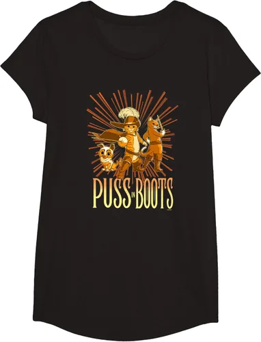 Vista 3 de DreamWorks Puss in Boots: The Last Wish Cat Trio Poster - Camiseta pequeña Negro