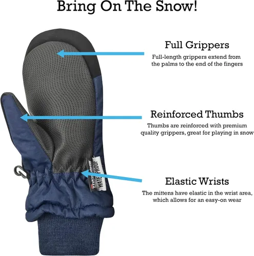 Vista 5 de N'Ice Caps Kids Waterproof Snow Mittens - Thinsulate Boys Girls Cold Weather