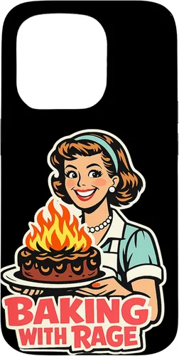 Vista 14 de Baking with Rage Retro 1950s Housewife Pop Art Humor Case for iPhone 17