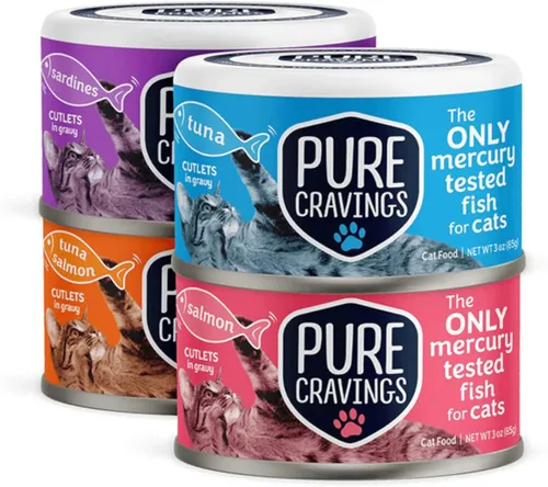 Vista 9 de Pure Cravings - Comida húmeda para gatos, filetes de caballa en salsa, cada captura es probada para mercurio, lata húmeda de pescado para gatos, sin
