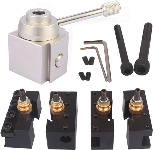 Vista 5 de Mini Torno Cambio Rápido Herramienta Post & Titulares Multifid Kit de Soporte de Herramientas para Mesa