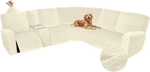 Vista 313 de Arfntevss Fundas de sofá seccional reclinable de terciopelo, Funda de sofá seccional de esquina para sofá reclinable, Funda elástica suave