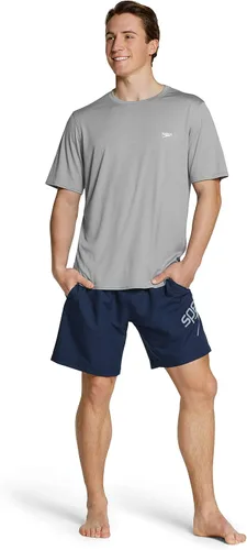 Vista 2 de Speedo Camiseta de natación UV básica fácil de manga corta para hombre, ajuste regular