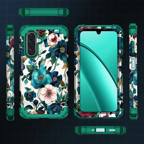 Vista 4 de Hekodonk Funda para Galaxy A17 5G, tres capas de protección resistente a prueba de golpes, plástico duro+silicona suave, funda protectora de cuerpo