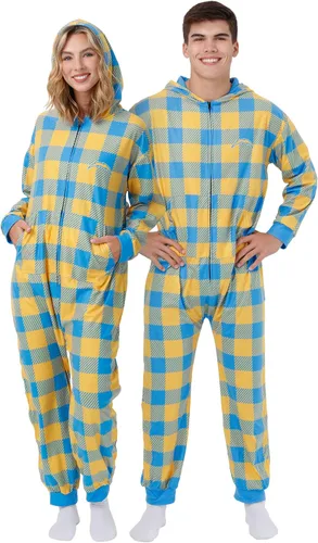 Vista 56 de FOCO Unisex NFL Team Logo Pajamas One Piece Onesie Patrón feo navideño