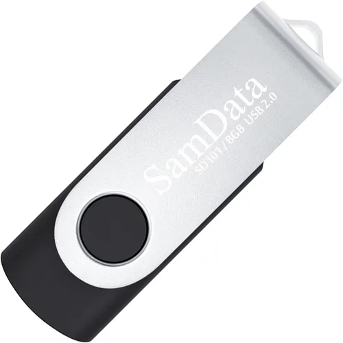 Vista 2 de SamData Unidades flash USB de 8 GB, 1 paquete de unidades de pulgar USB 2.0 de 8 GB, memoria USB con indicador LED (negro, 1 unidad)